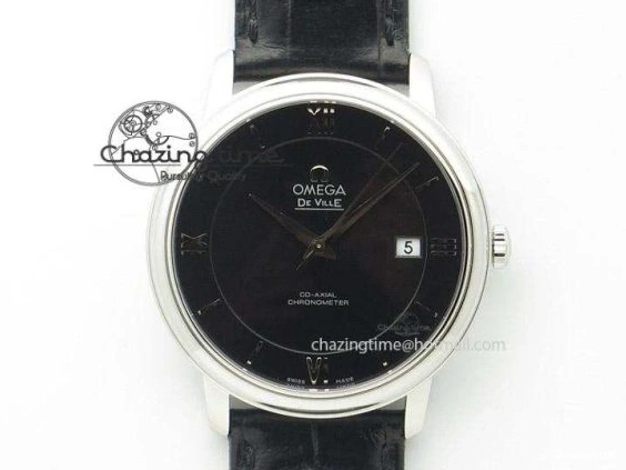 0413 De Ville Prestige Small Second TWF 1:1 Best Edition Black Dial on Black Leather Strap MIYOTA Resilient 8037